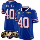 Men's Buffalo Bills Von Miller Blue #40 2023 F.U.S.E. Football Stitched Jersey