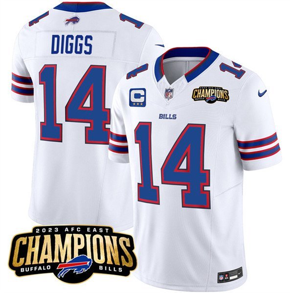 Men's Buffalo Bills Stefon Diggs #14 White 2023 F.U.S.E. Football Stitched Jersey