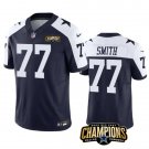 Men's Dallas Cowboys Tyron Smith Navy White #77 2023 F.U.S.E. Football Stitched Jersey