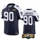 Men's Dallas Cowboys DeMarcus Lawrence Navy White #90 2023 F.U.S.E. Football Stitched Jersey
