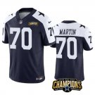 Men's Dallas Cowboys Zack Martin Navy White #70 2023 F.U.S.E. Football Stitched Jersey