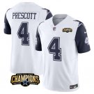 Men's Dallas Cowboys Dak Prescott #4 White Navy 2023 F.U.S.E. Football Stitched Jersey