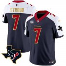 Men's Houston Texans C.J. Stroud Navy White #7 Golden Limited Football Stitched Jersey