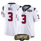 Men's Houston Texans Tank Dell White Vapor Untouchable #3 Limited Football Stitched Jersey
