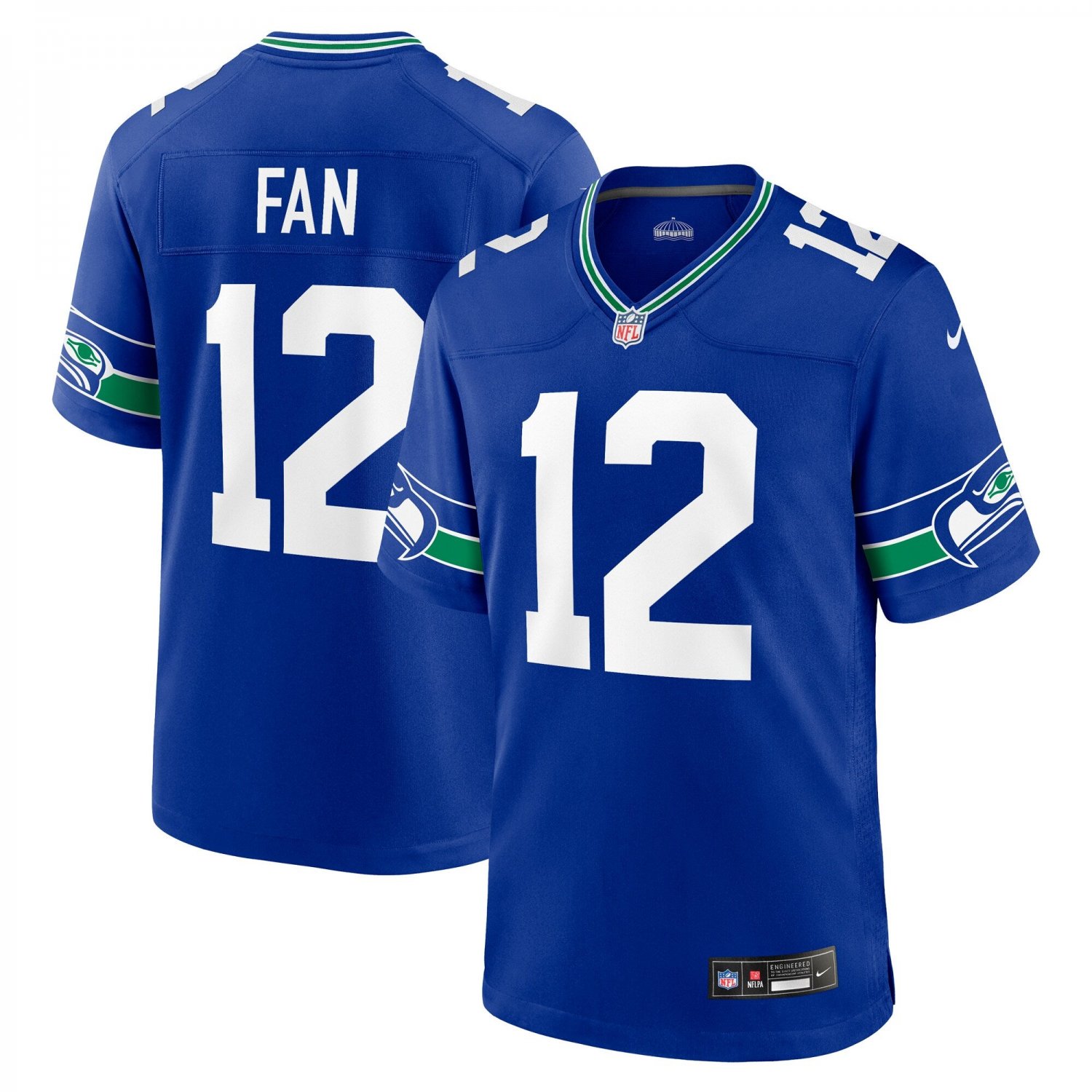 12s Seattle Seahawks Throwback Player Game Jersey - Royal