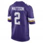 Alexander Mattison Minnesota Vikings Game Player Jersey - Purple