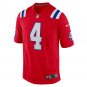 Bailey Zappe New England Patriots Alternate Game Player Jersey - Red