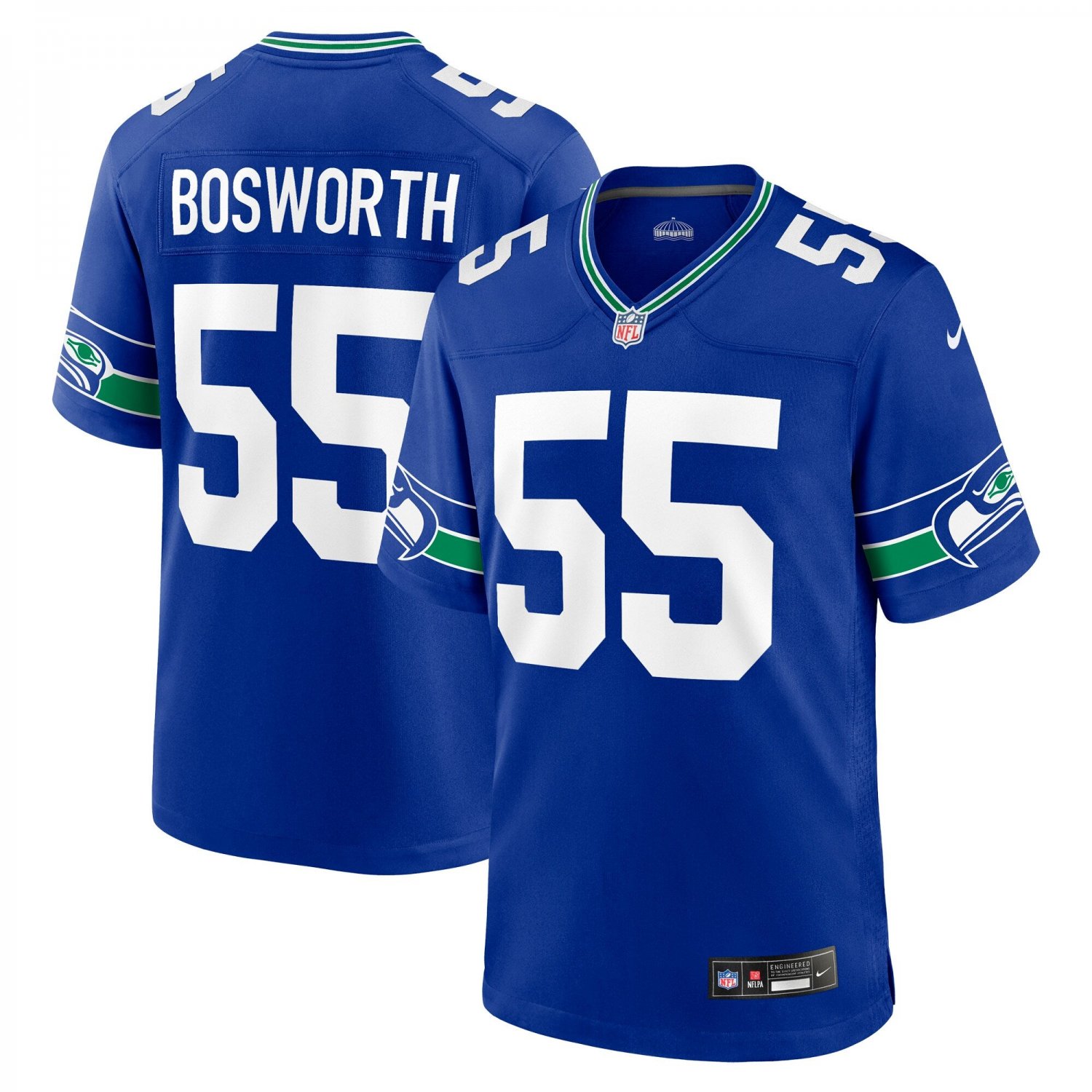 Brian Bosworth Seattle Seahawks Throwback Retired Player Game Jersey - Royal