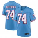 Bruce Matthews Tennessee Titans Oilers Throwback Retired Player Game Jersey - Light Blue