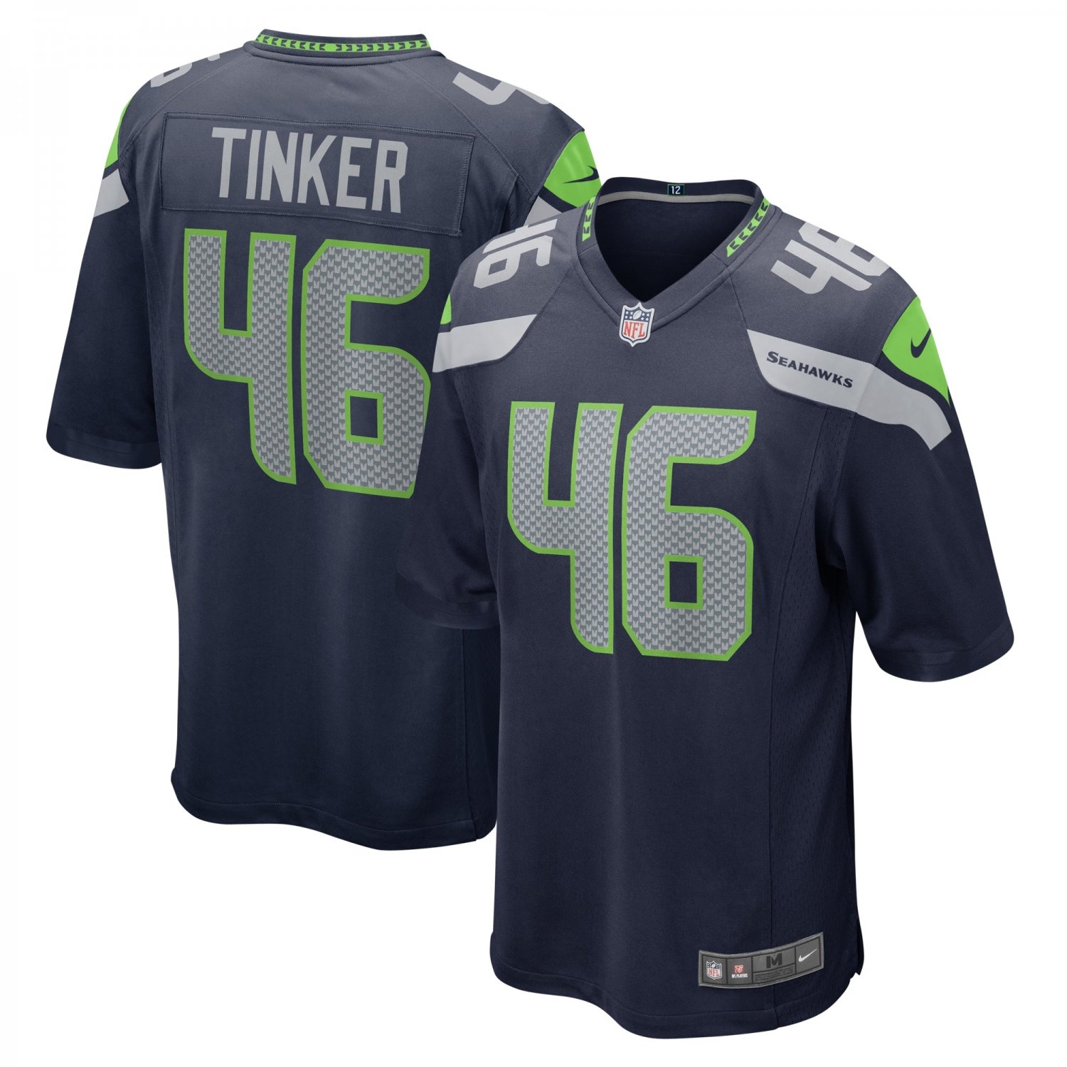 Carson Tinker Seattle Seahawks Home Game Player Jersey - College Navy