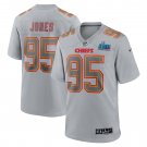 Chris Jones Kansas City Chiefs Super Bowl LVII Patch Atmosphere Fashion Game Jersey - Gray