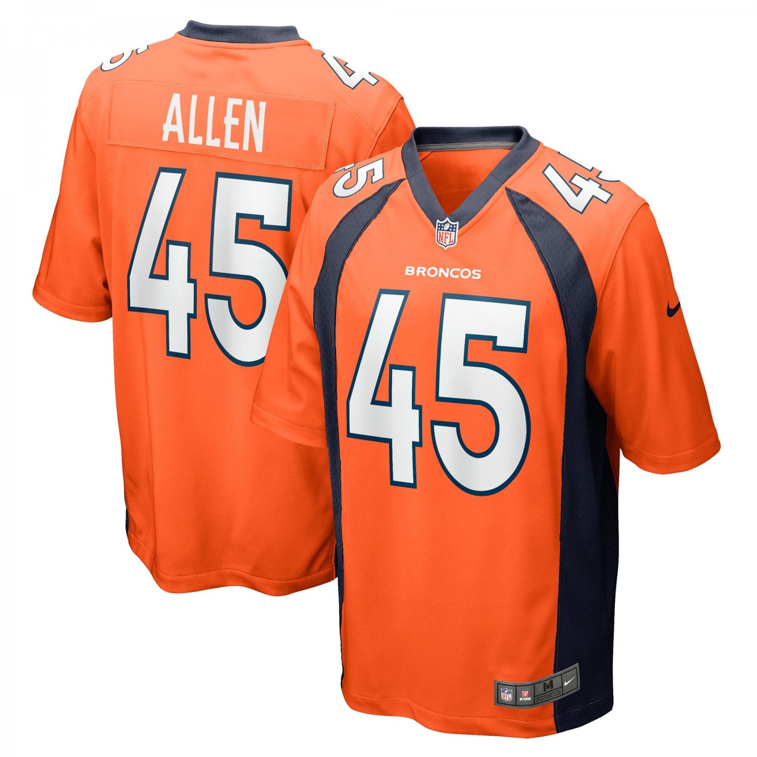 Christopher Allen Denver Broncos Game Player Jersey - Orange