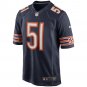 Dick Butkus Chicago Bears Game Retired Player Jersey - Navy