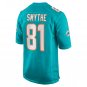 Durham Smythe Miami Dolphins Game Jersey - Aqua