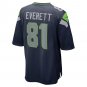 Gerald Everett Seattle Seahawks Game Jersey - College Navy