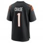 Ja'Marr Chase Cincinnati Bengals 2021 NFL Draft First Round Pick Game Jersey - Black