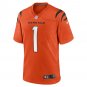 Ja'Marr Chase Cincinnati Bengals Alternate Game Jersey - Orange