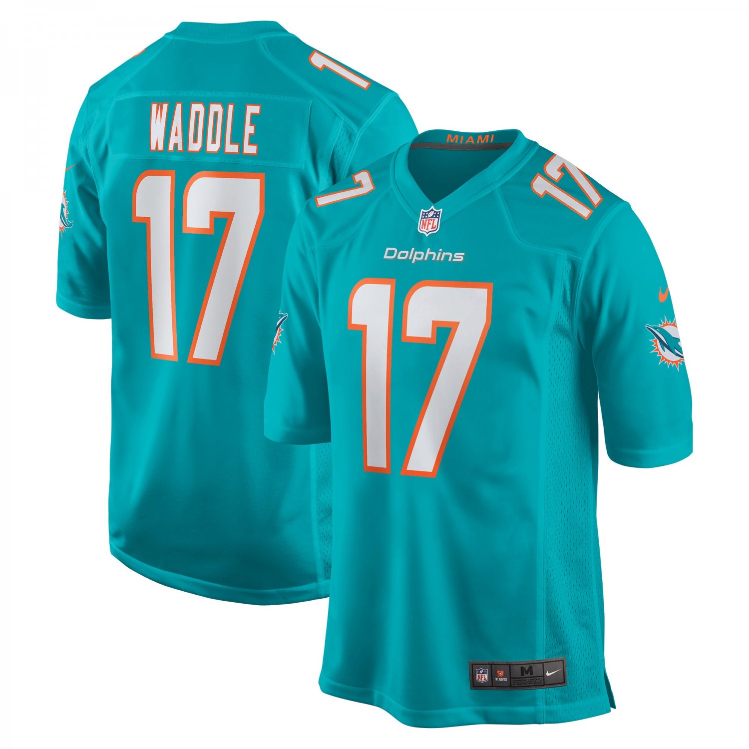 Jaylen Waddle Miami Dolphins Game Jersey - Aqua