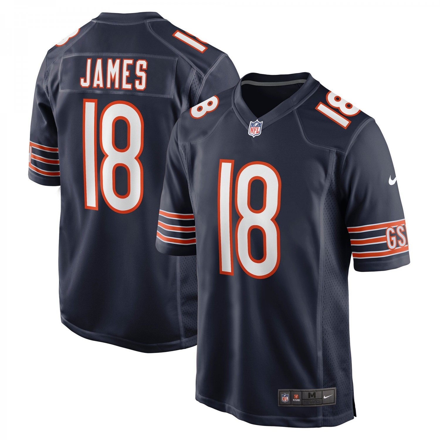 Jesse James Chicago Bears Game Jersey - Navy