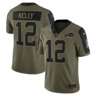 Jim Kelly Buffalo Bills 2021 Salute To Service Retired Player Limited Jersey - Olive