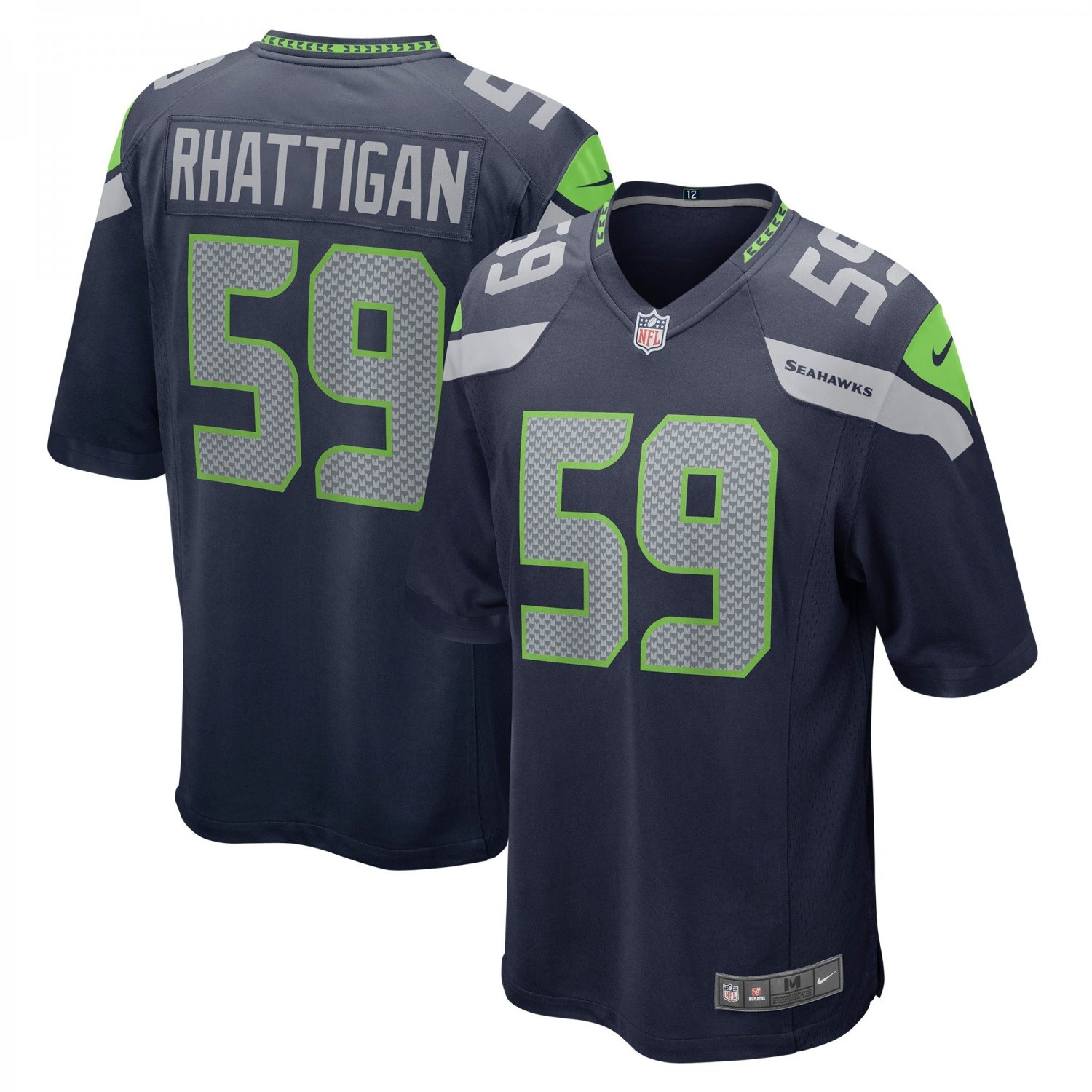 Jon Rhattigan Seattle Seahawks Game Jersey - College Navy