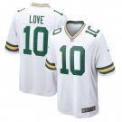 Jordans Love Green Bay Packers Game Jersey - White