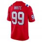 Keion White New England Patriots Alternate Team Game Jersey - Red