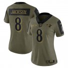 Lamar Jackson Baltimore Ravens Women's 2021 Salute To Service Limited Player Jersey - Olive
