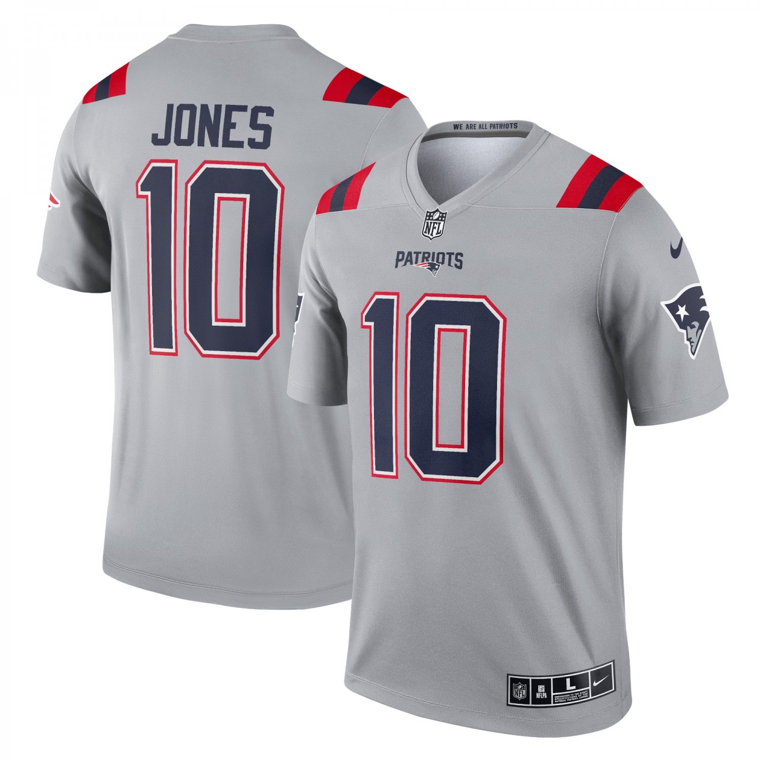 Mac Jones New England Patriots Inverted Legend Jersey - Gray