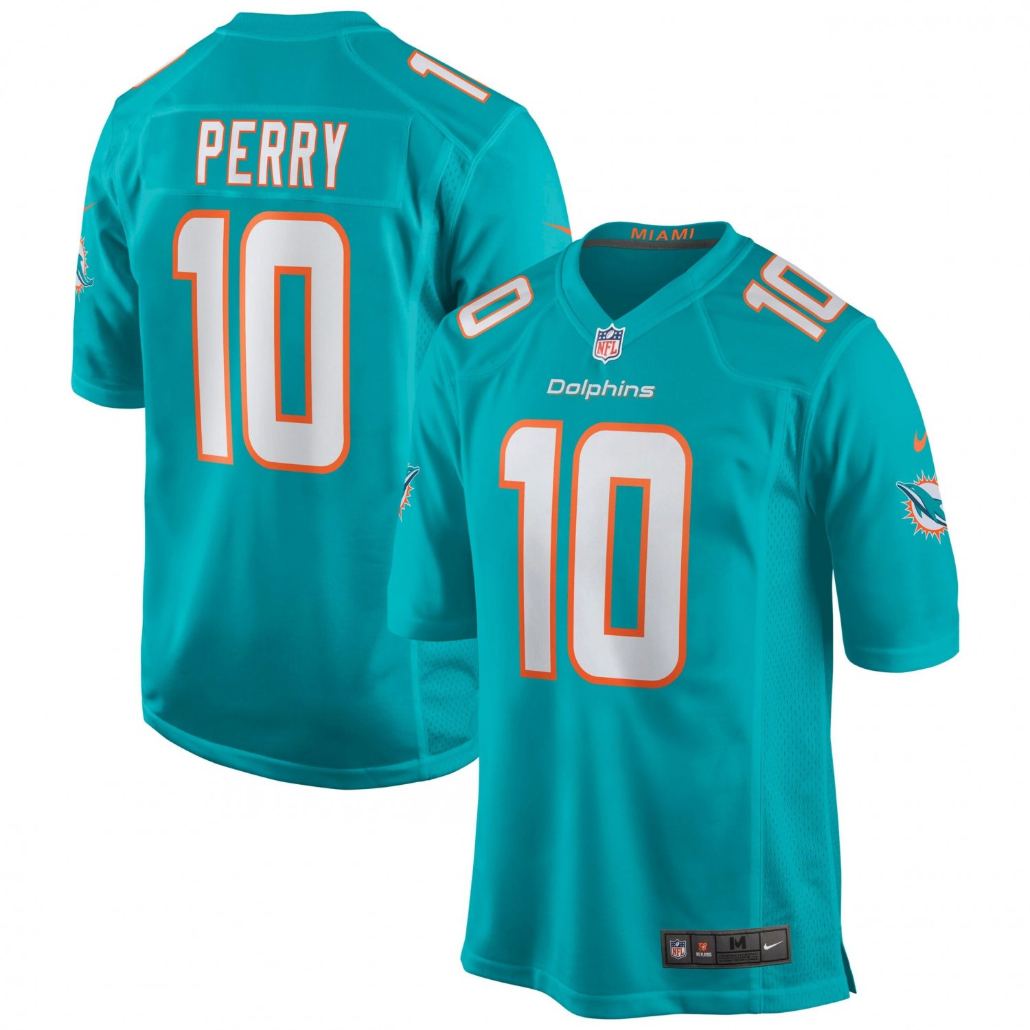 Malcolm Perry Miami Dolphins Game Jersey - Aqua