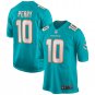 Malcolm Perry Miami Dolphins Game Jersey - Aqua