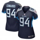 Mario Edwards Tennessee Titans Women's Home Game Player Jersey - Navy