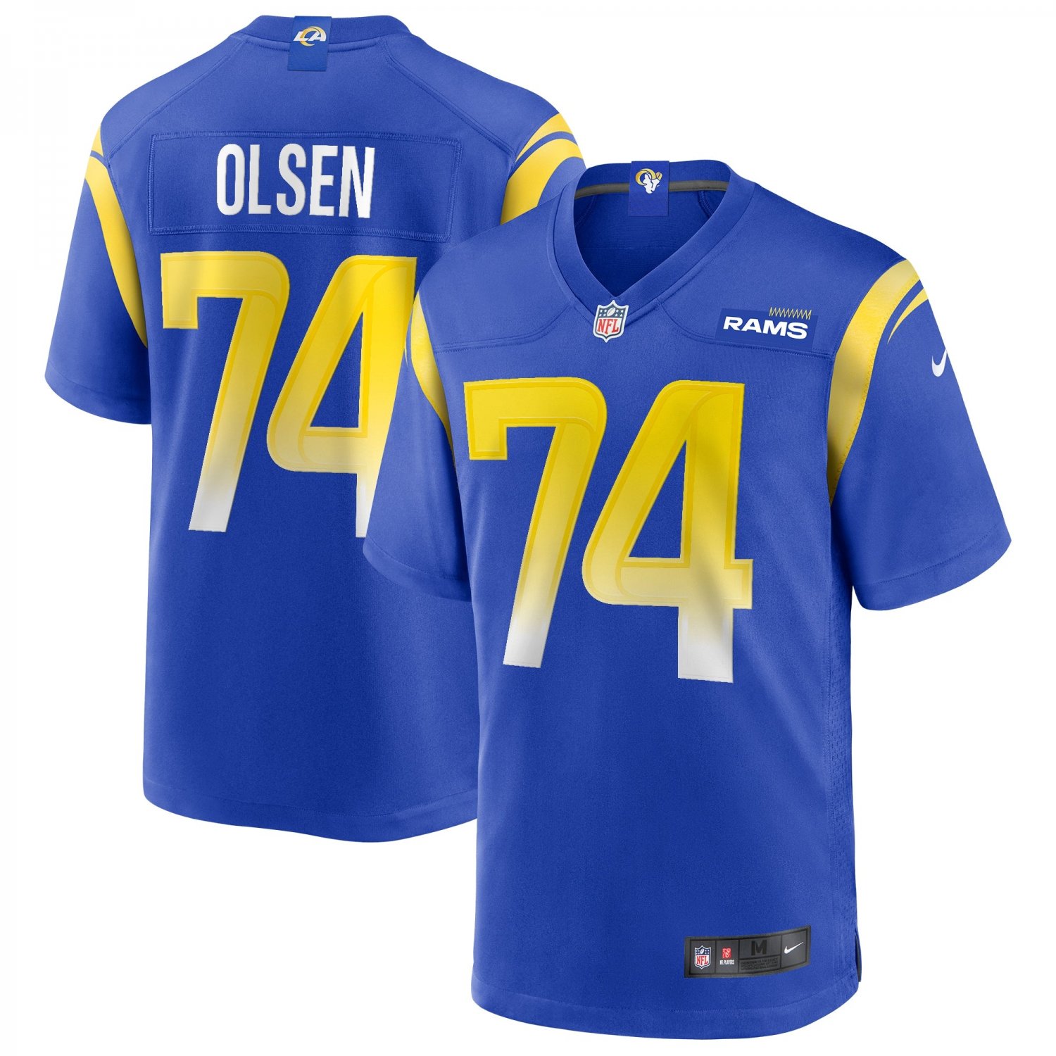 Merlin Olsen Los Angeles Rams Game Retired Player Jersey - Royal