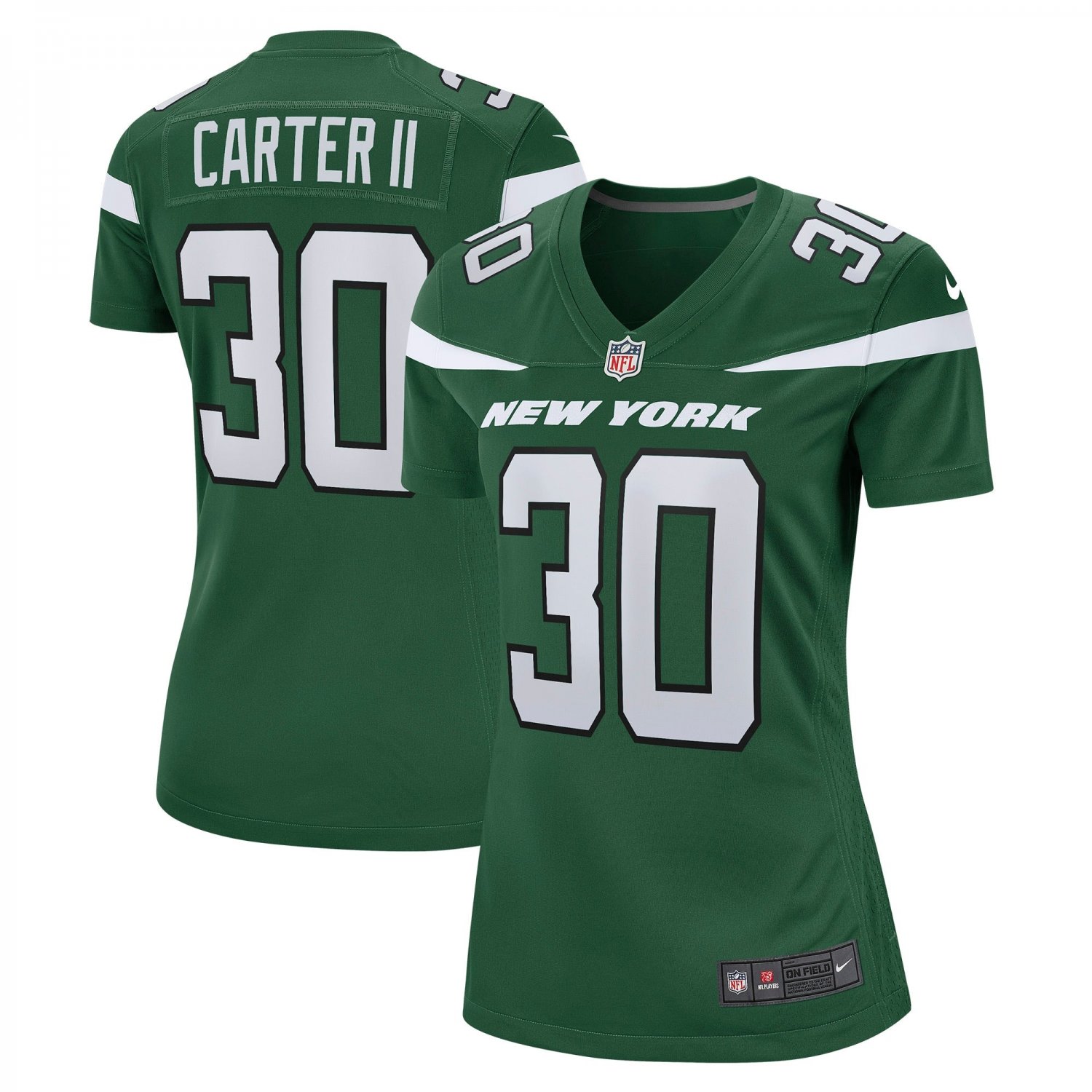 Michael Carter II New York Jets Women's Game Jersey - Gotham Green