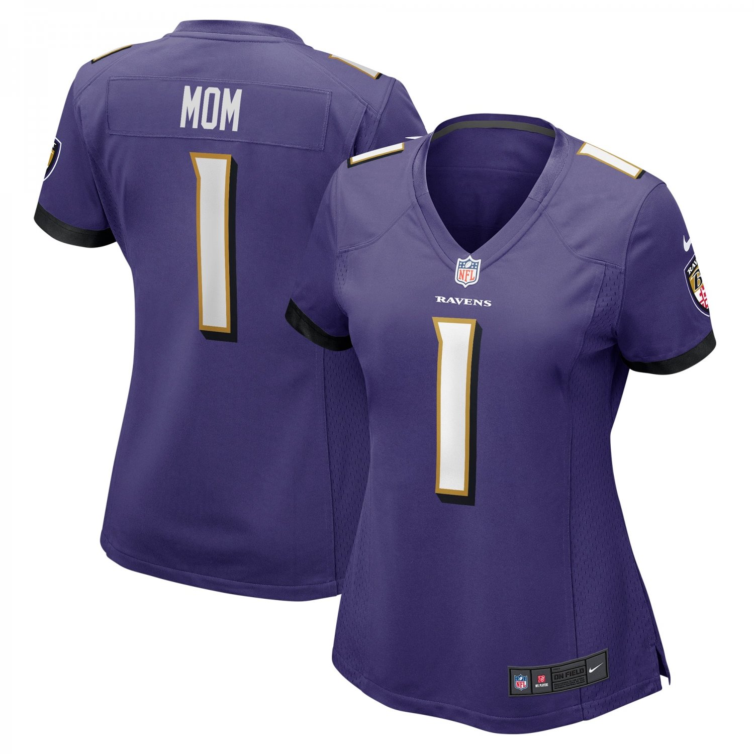 Number 1 Mom Baltimore Ravens Women's Game Jersey - Purple