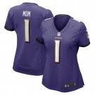 Number 1 Mom Baltimore Ravens Women's Game Jersey - Purple