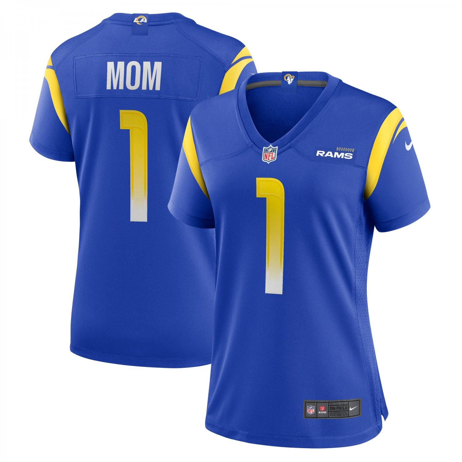 Number 1 Mom Los Angeles Rams Women's Game Jersey - Royal