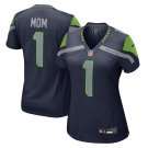 Number 1 Mom Seattle Seahawks Women's Game Jersey - College Navy