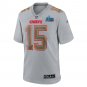 Patrick Mahomes Kansas City Chiefs Super Bowl LVII Patch Atmosphere Fashion Game Jersey - Gray