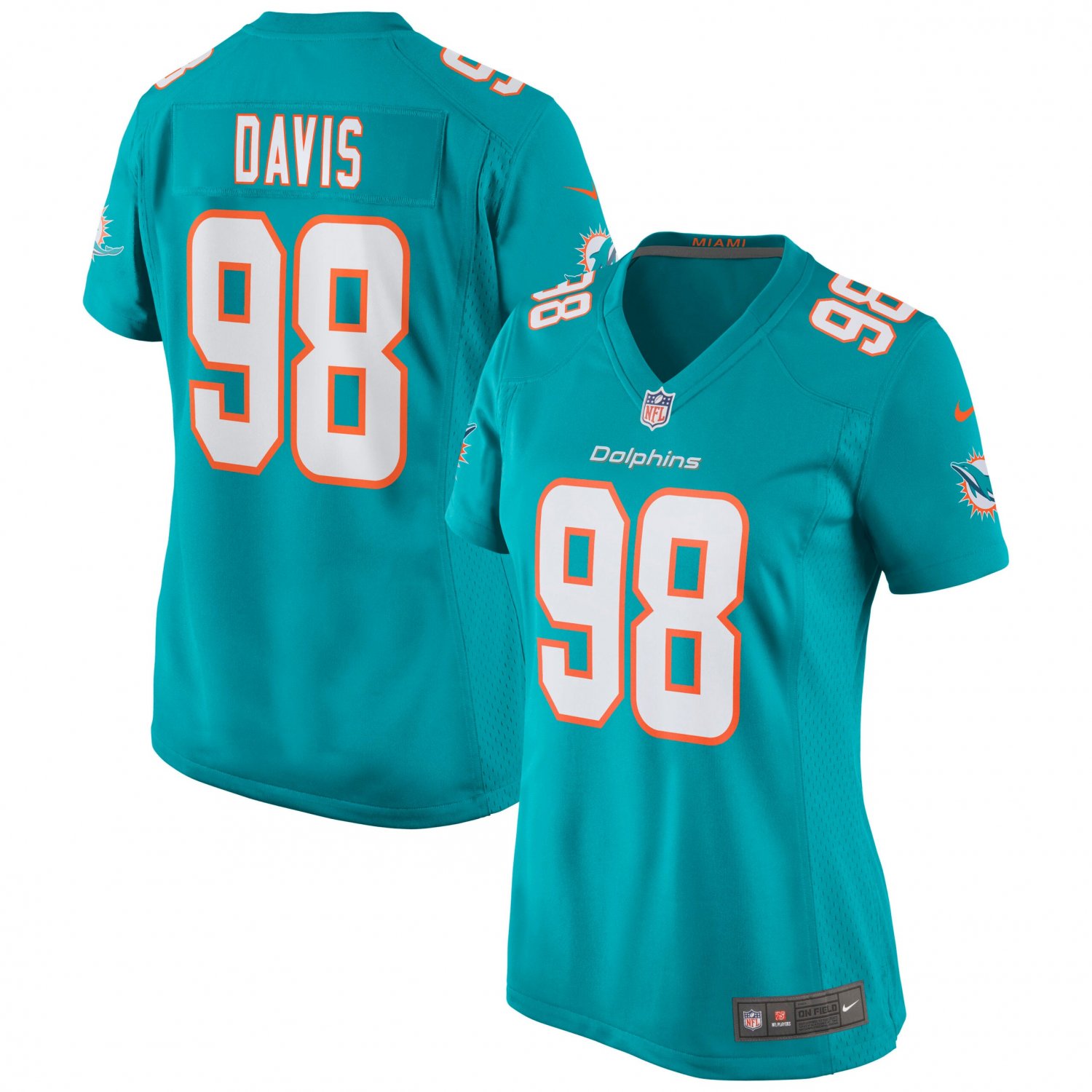 Raekwon Davis Miami Dolphins Women's Game Jersey - Aqua