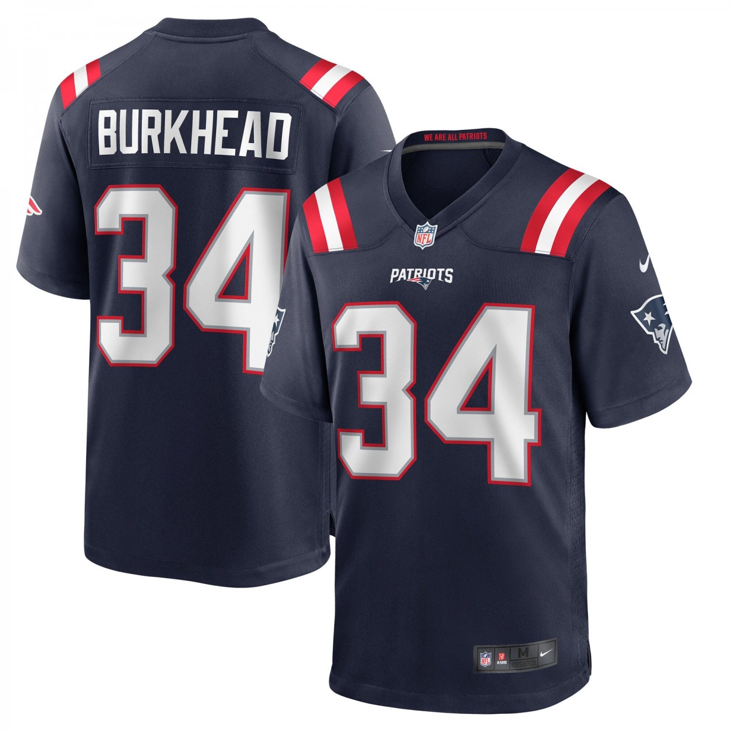 Rex Burkhead New England Patriots Game Jersey - Navy