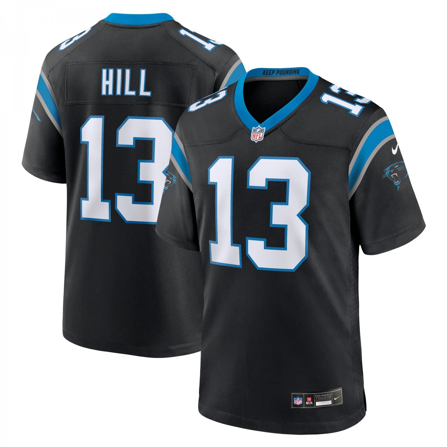 Troy Hill Carolina Panthers Team Game Jersey - Black