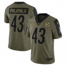Troy Polamalu Pittsburgh Steelers 2021 Salute To Service Retired Player Limited Jersey - Olive