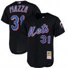 Men's New York Mets Mike Piazza Mitchell & Ness Black Cooperstown Collection Mesh Batting Practice J