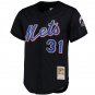 Men's New York Mets Mike Piazza Mitchell & Ness Black Cooperstown Collection Mesh Batting Practice J