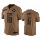 Men's Atlanta Falcons Younghoe Koo 2023 Brown Salute To Setvice Limited Stitched Jersey
