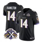 Men's Baltimore Ravens Kyle Hamilton Black 2023 F.U.S.E With Patch Throwback Vapor Limited Stitched 