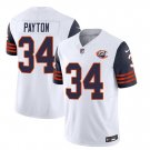 Men's Chicago Bears Walter Payton White Navy 2023 Throwback Limited Stitched Game Jerseys