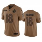 Men's Denver Broncos Peyton Manning 2023 Brown Salute To Service Limited Stitched Jersey