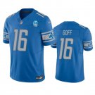 Men's Detroit Lions Jared Goff Blue 2023 F.U.S.E. 90th Anniversary Patch Vapor Untouchable Limited S
